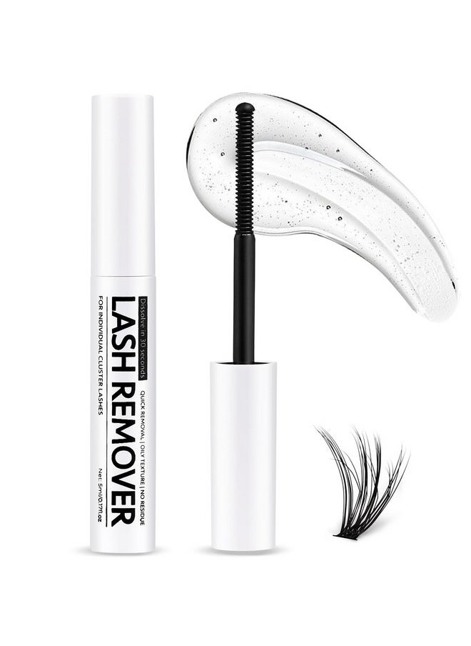 Miuffue Eyelash Glue Remover 5ML Cluster Lash Remover, Lash Remover for Individual Cluster Lashes, Lash Bond, and False Eyelash Wispys, Gentle Non-irritating Mascara Wand Eyelash Extension Remover