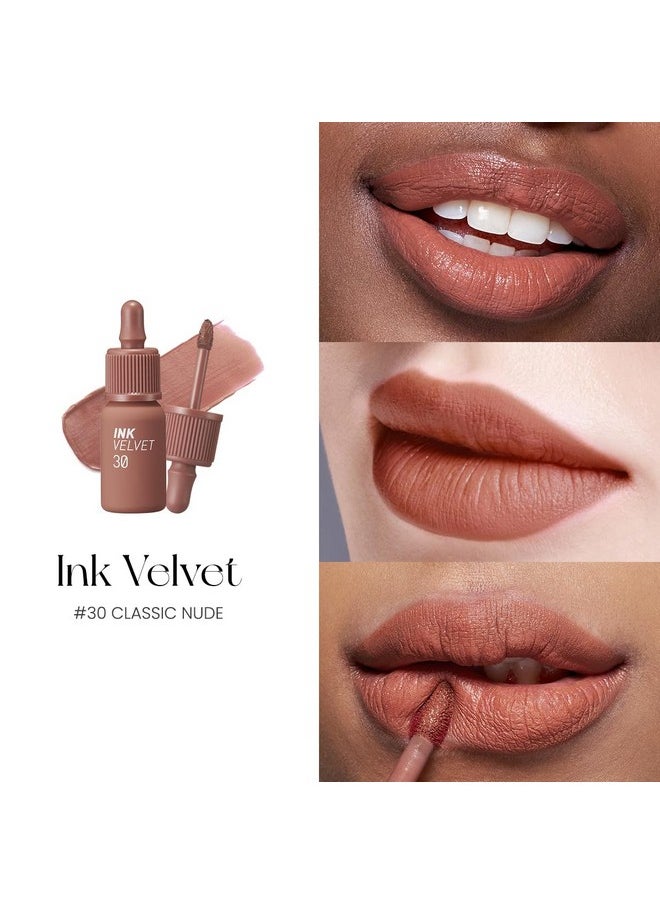 Peripera Ink the Velvet Lip Tint | High Pigment Color, Longwear, Weightless, Not Animal Tested, Gluten-Free, Paraben-Free (030 Classcic Nude)