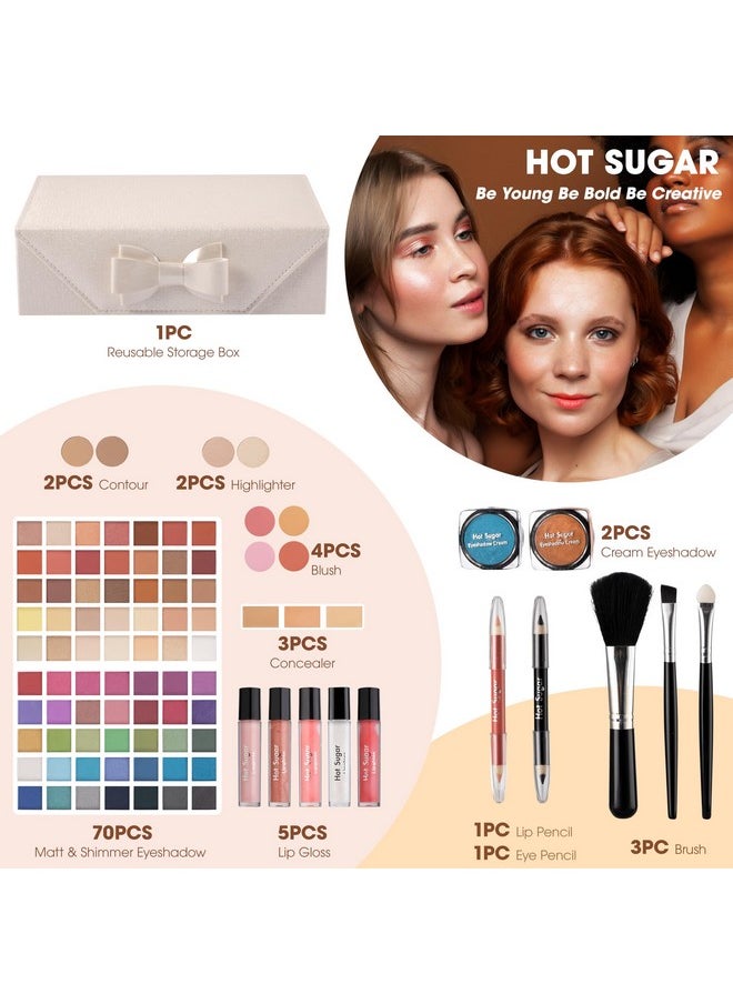 Hot Sugar Girls Makeup Kit for Teenagers, Beginner Makeup Gift Set for Women Full Makeup Kit (WHITE)