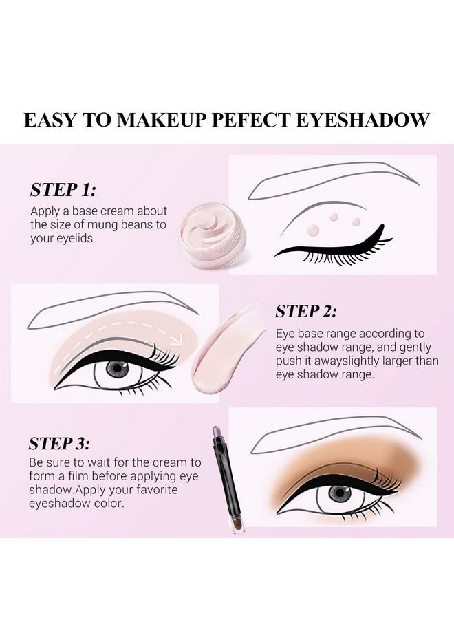 LUXAZA Eyeshadow Primer,Eye primer＆Eyeliner Primer,Cream Matte Eye Shadow Primer On Base.Makeup Looks - Lasts All Day-0.35 oz