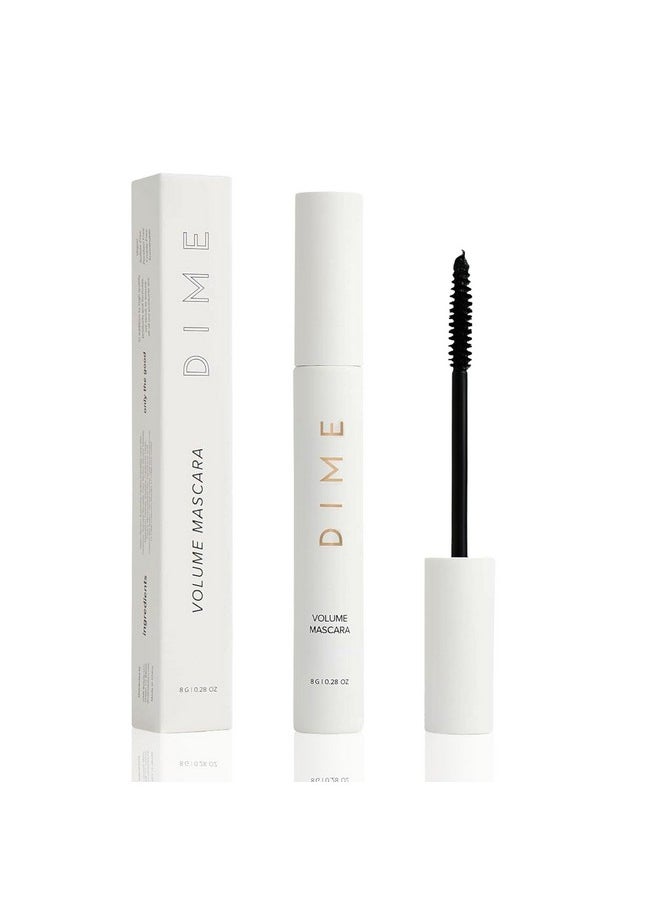 DIME Beauty Volume Mascara - Smudge-Proof Tubing Mascara for Fuller, Thicker Lashes, Adds Volume & Length, Black 0.28 oz / 8 g