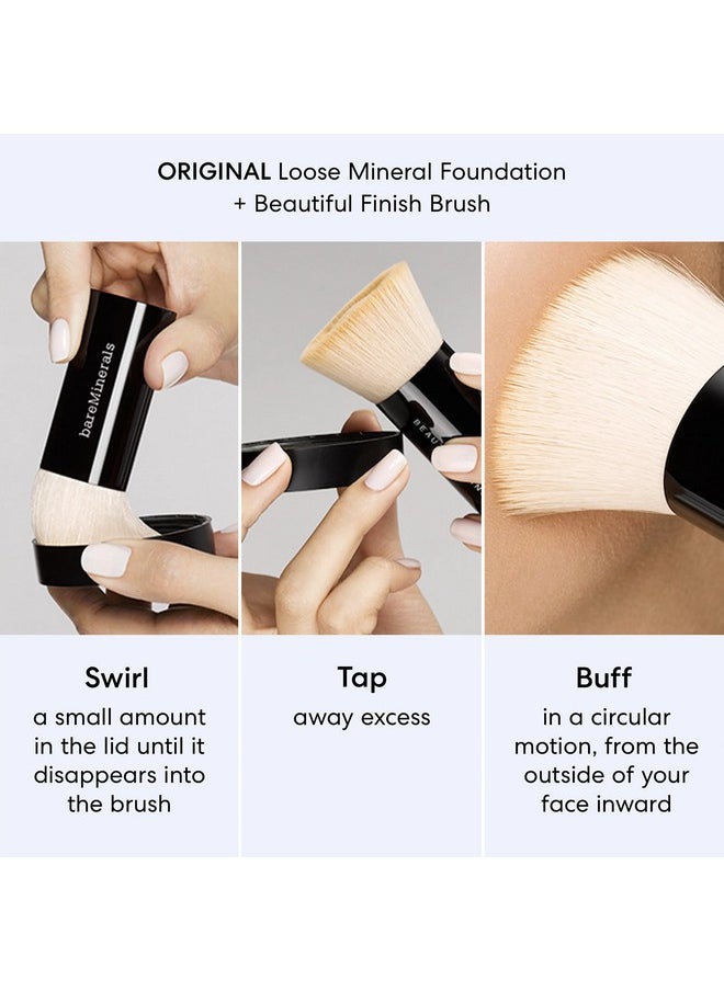 bareMinerals Original Get Started Kit, 4 Piece Mini Mineral Makeup Includes Original Loose Foundation, Face Primer, Setting Powder, Brush, Travel Sizes, Must-Have Kit, Vegan