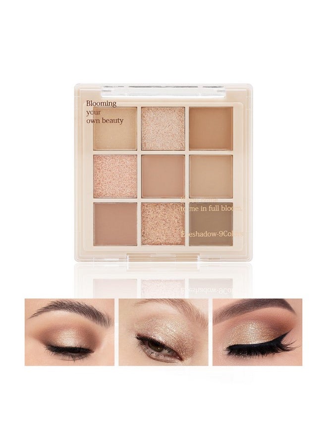 Boobeen Nude Eyeshadow Palette - Matte and Shimmer Makeup, Highly Pigmented Creamy Eye Shadow Powder, Create a Neutral Eye Look, Long Wearing