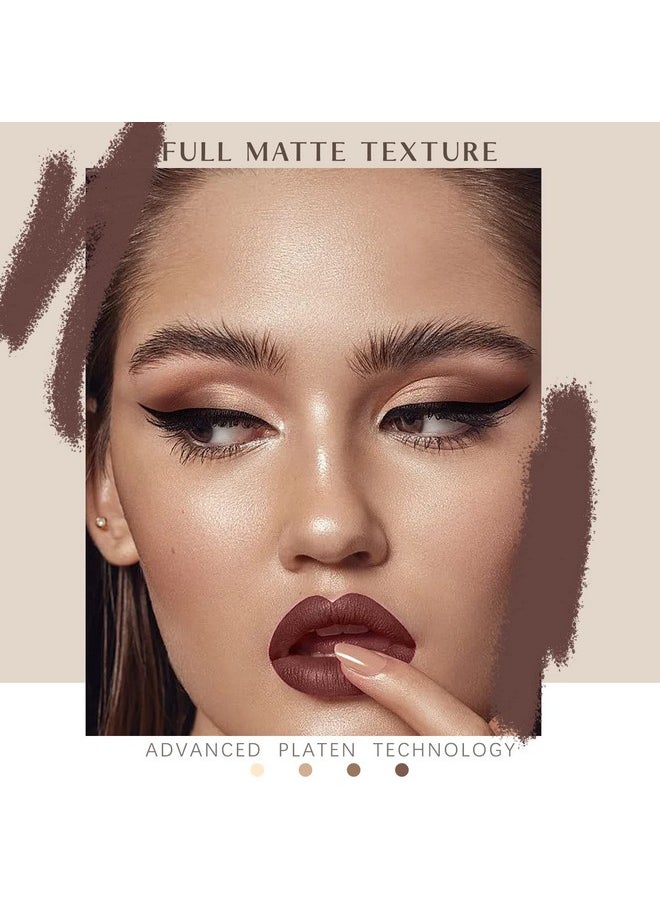 HOSAILY 4 in 1 Color Matte Eyeshadow Palette High Pigmented Natural Nude Eyeshadow Makeup Palette Long Lasting Eyeshadow Palette with Eyeshadow Brush