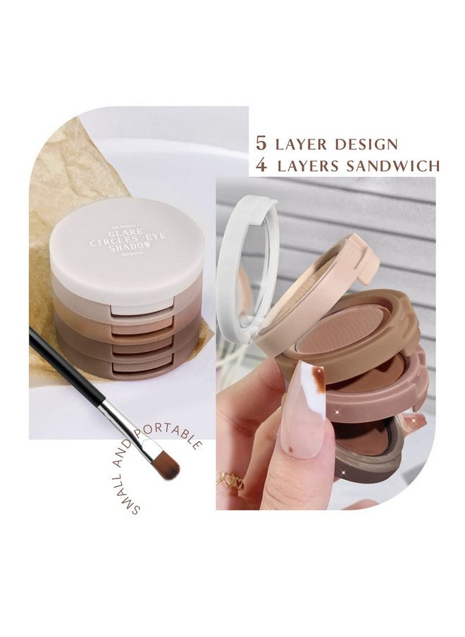 HOSAILY 4 in 1 Color Matte Eyeshadow Palette High Pigmented Natural Nude Eyeshadow Makeup Palette Long Lasting Eyeshadow Palette with Eyeshadow Brush