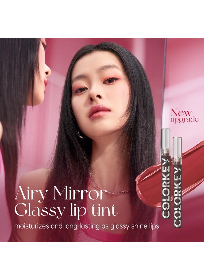 COLORKEY Lip Gloss Mirror Series, Hydrating Lip Gloss with Essential oil, High Shine Glossy Lip Tint, Hydrated & Fuller-looking Lips, Long-Lasting Liquid Lipstick (B705 Grape jelly)