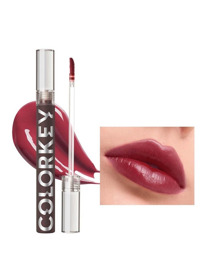 COLORKEY Lip Gloss Mirror Series, Hydrating Lip Gloss with Essential oil, High Shine Glossy Lip Tint, Hydrated & Fuller-looking Lips, Long-Lasting Liquid Lipstick (B705 Grape jelly)