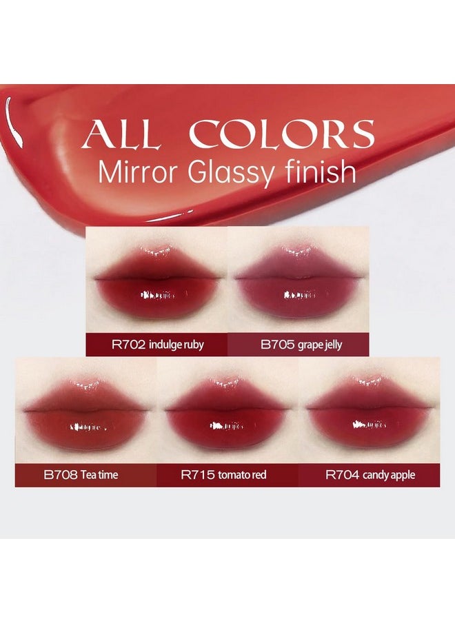 COLORKEY Lip Gloss Mirror Series, Hydrating Lip Gloss with Essential oil, High Shine Glossy Lip Tint, Hydrated & Fuller-looking Lips, Long-Lasting Liquid Lipstick (B705 Grape jelly)