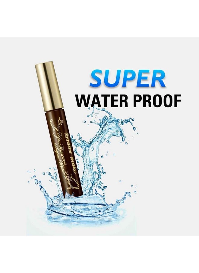 HEROINE MAKE by KISSME Long & Curl Up | Waterproof Mascara Brown, Lengthening & Volume Fiber Tubing Mascara Makeup, WP 02 Brown