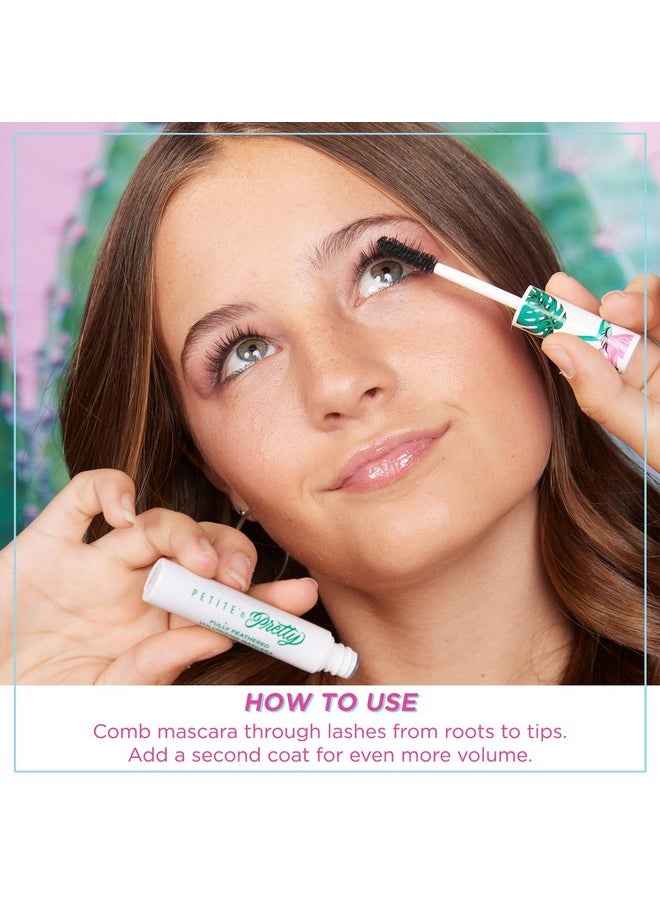 Petite 'n Pretty Fully Feathered Volumizing Mascara - Non-Toxic Makeup for Kids, Tweens and Teens - Adds Instant Thickness and Definition