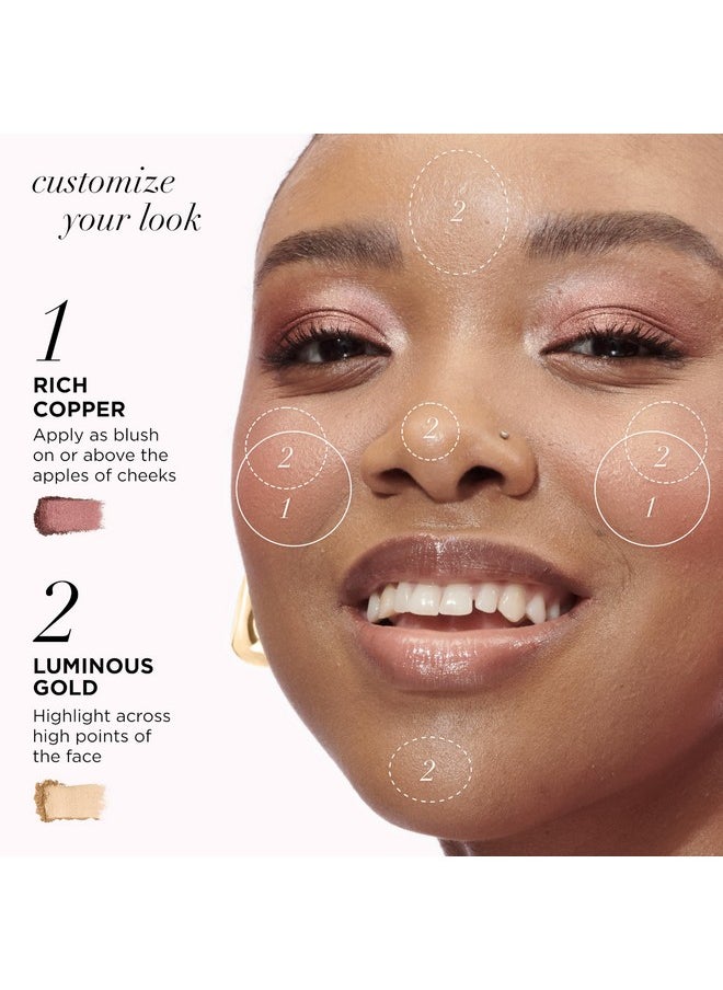 IT Cosmetics Celebrate Glow Face & Eye Makeup Palette - Multitasking Blush, Highlight & Eyeshadow Palette in Matte, Pearl & Shimmer Shades