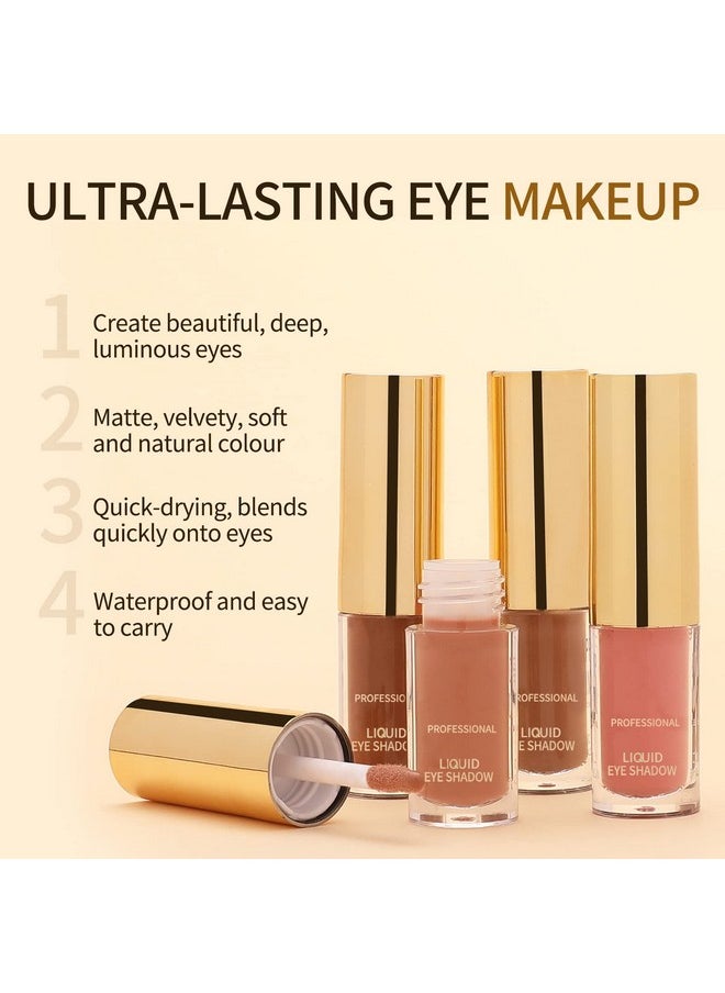 Boobeen Liquid Matte Eyeshadow, Long Lasting Waterproof Liquid EyeShadow, Velvet Matte Cream Eyeshadow, Neutral Nude Eyeshadow Makeup
