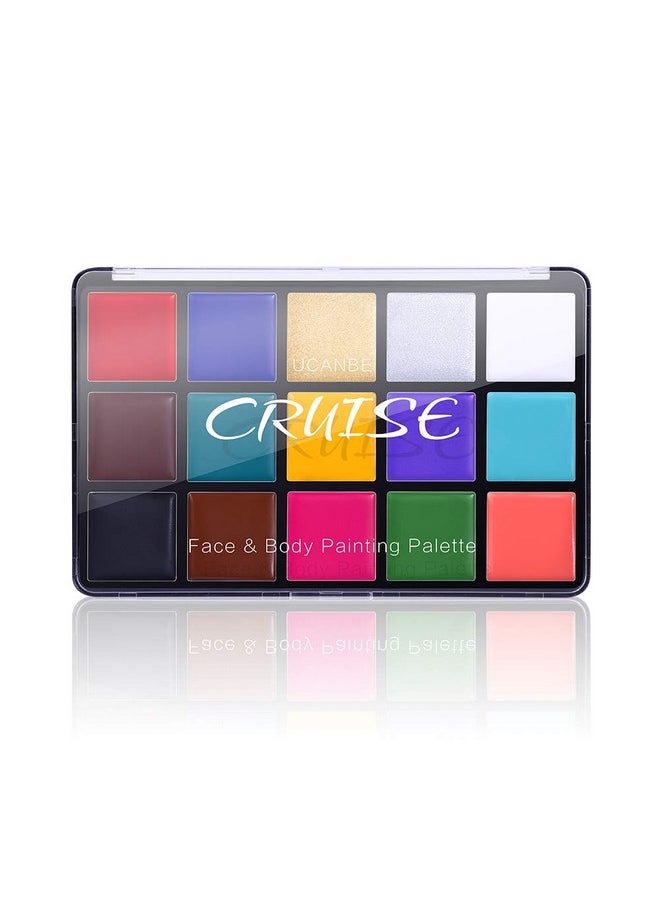 UCANBE Face Body Paint Oil, Professional 15 Colors FX Makeup Palette- Non Toxic Hypoallergenic Safe Facepaint for Halloween, Cosplay Costumes, Parties and Festivals