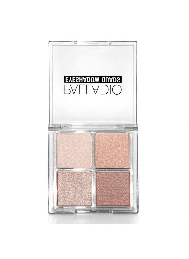Palladio Eyeshadow Quads, Velvety Pigmented Blendable Matte, Metallic and Shimmer Finishes, Creamy Formula, Four Way Quad Eye Shadow Palette, Talc-Free (Ballerina)