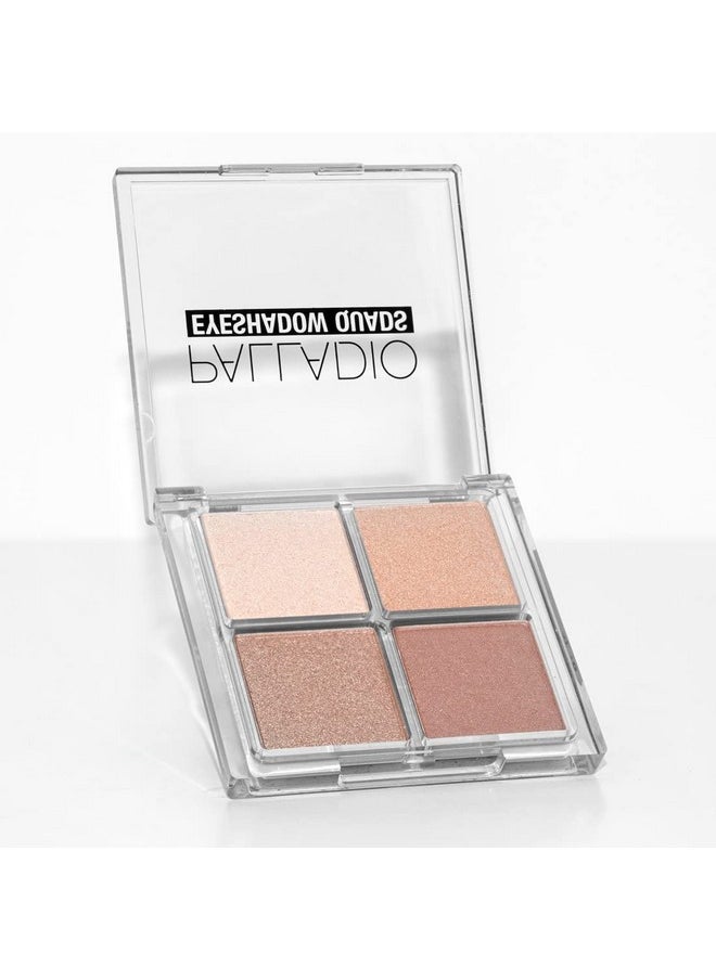 Palladio Eyeshadow Quads, Velvety Pigmented Blendable Matte, Metallic and Shimmer Finishes, Creamy Formula, Four Way Quad Eye Shadow Palette, Talc-Free (Ballerina)