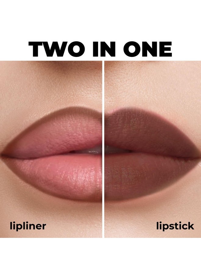 Lamel Matte Gel Lip Liner Pencil | Weightless & CreamyTexture - Sharpenable - Longwear & Waterproof - High Pigmented & Flawless Finish - Cruelty-free & Paraben-Free - 414, 1,7g/0.05oz. (Intense Brown)