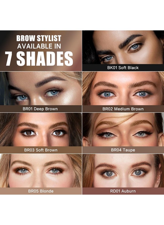 FOCALLURE Eyebrow Pencil,Dual-Sided Brow Brush,Long Lasting & Smudge Proof Definer Eye Brow Pen Makeup,Retractable,Ultra Fine Tip,Fills in Sparse Areas and Gaps,Deep Brown