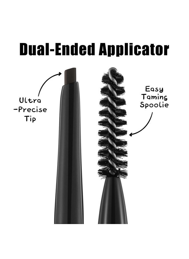 FOCALLURE Eyebrow Pencil,Dual-Sided Brow Brush,Long Lasting & Smudge Proof Definer Eye Brow Pen Makeup,Retractable,Ultra Fine Tip,Fills in Sparse Areas and Gaps,Deep Brown
