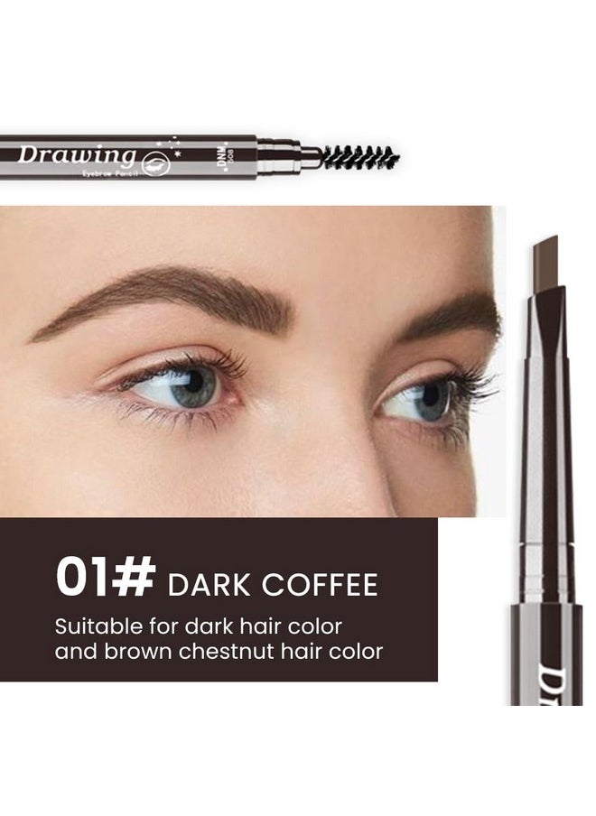 evpct Eyebrow Stamp Pencil Kit for Eyebrows, Makeup Brow Stamp Trio Kit with Waterproof Eyebrow Pencil, Eyeliner, Eyebrow Pomade, 10 Eyebrow Stencils and Dual-ended Eyebrow Brush, Kit-06# MEDIUM BROWN