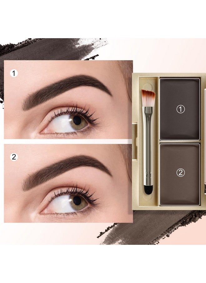 Boobeen Eyebrow Powder Kit, 2-color Waterproof Eyebrow Palette Makeup to Definer & Filler Brows, Eyebrow Color Powder Shape Natural Looking Brow - with Mirror Brush