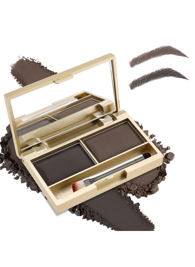 Boobeen Eyebrow Powder Kit, 2-color Waterproof Eyebrow Palette Makeup to Definer & Filler Brows, Eyebrow Color Powder Shape Natural Looking Brow - with Mirror Brush