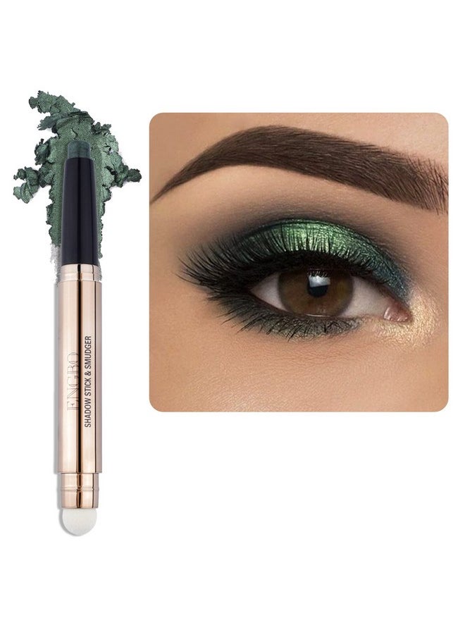 Enfuntins Shimmer Cream Eyeshadow Stick, Eye Brightener Stick Glitter Eyeshadow Crayon Pencil with Soft Smudger, Long Lasting Waterproof Highlighter Eye Shadow Makeup (11 Light Green Shimmer)