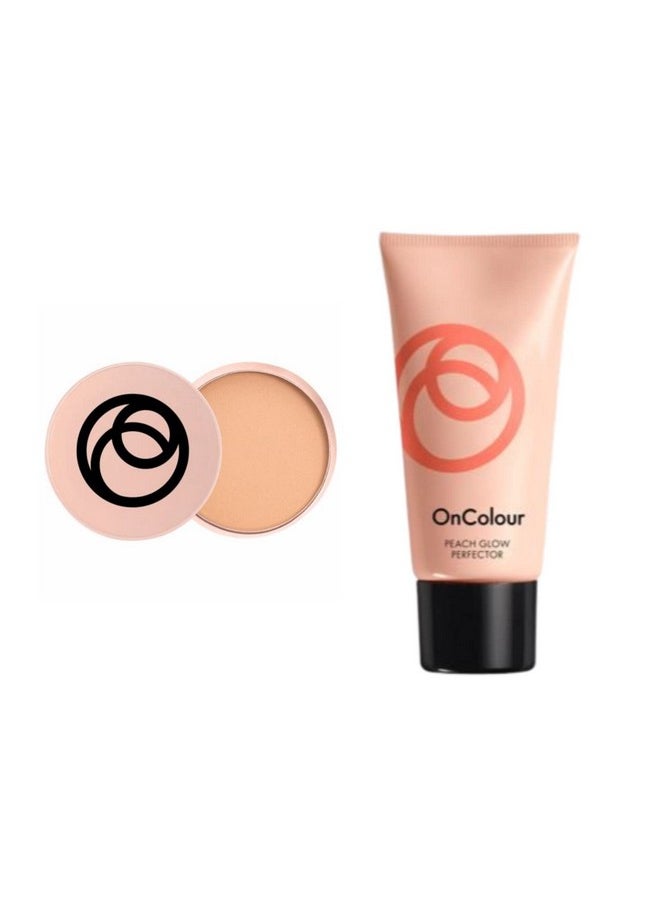 Oriflame The One Express Peach Perfector Fair 30ml-33488 & Pure Colour Pressed Powder 20g-Light-23208 (Set Of 2)