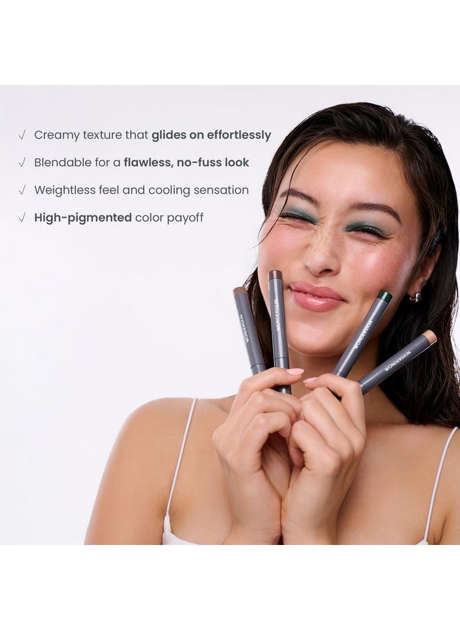 Wonderskin IYKYK Eyeshadow Stick - Longwear Eye Shadow Sticks, Budge-Proof and Waterproof Shimmer Eyeshadow Stick with Built-in Sharpener (Ash)