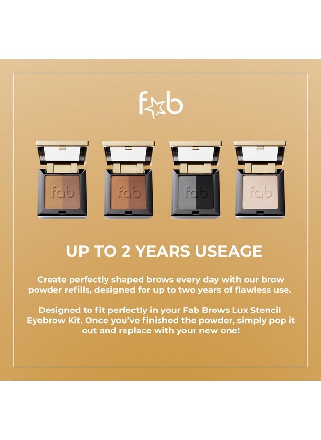 Lux Eyebrow Kit Refill Powder - Soft and Natural Eyebrow Definition for Light Brown/Medium Brows On-The-Go