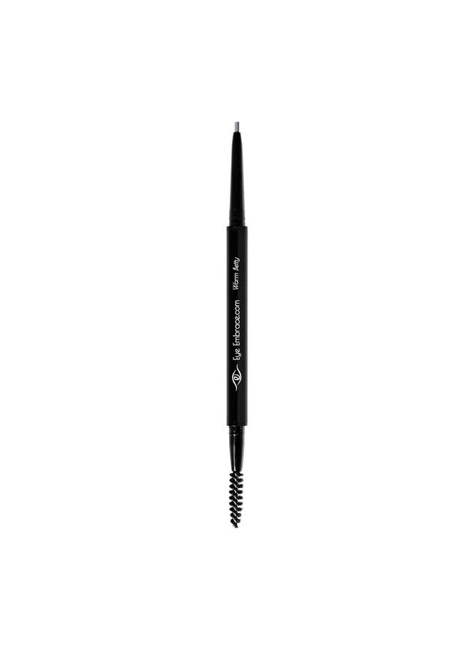 Eye Embrace Warm Betty Micro Tip Pen: Light Gray Ultra-Fine Micro Eyebrow Pencil - Waterproof, Double-Ended Automatic Micro-Tip & Spoolie Brush, Cruelty-Free (Warm Betty)