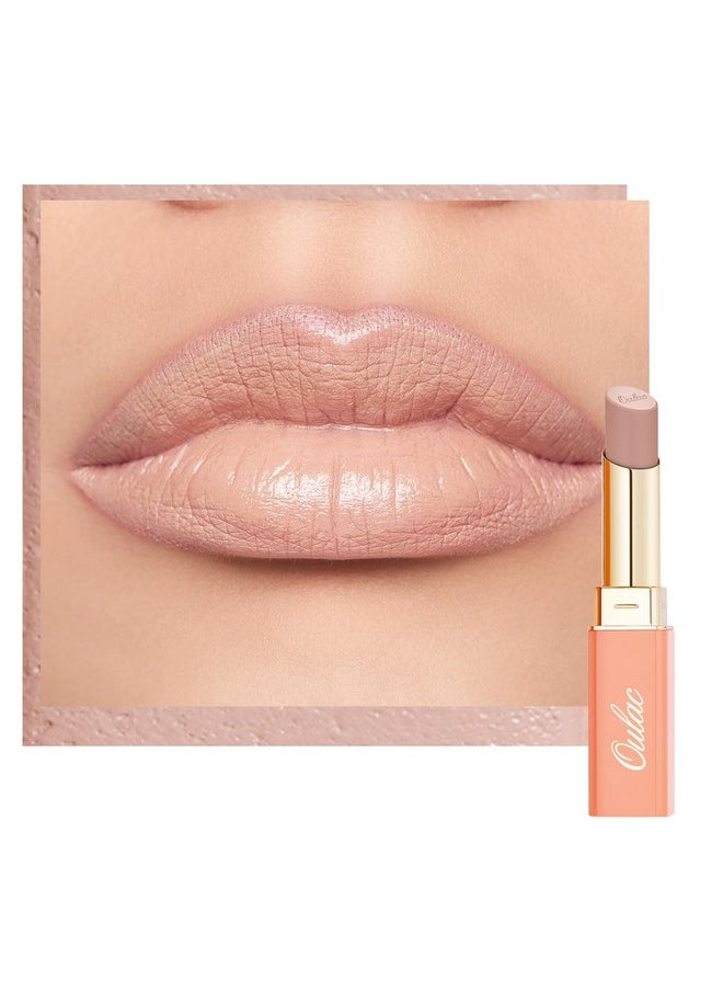Oulac Beige Lipsticks for Women, Pale Nude Matte Lip Base, Full Coverage Lip Color, Satin Matte Finish, Cream Texture, Hydrating, Infused with Hyaluronic Acid, Vegan & Clean Beauty 4g SG01 Bare