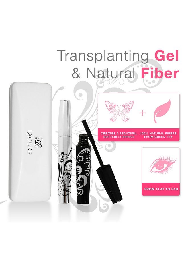 400x Silk Fiber Lash Mascara - Best for Thickening & Lengthening Eyelashes - Premium Quality, Last All Day, Waterproof, Smudge proof, Hypoallergenic - Includes Carry Case