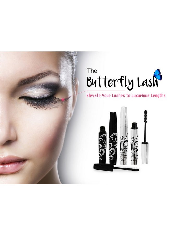 400x Silk Fiber Lash Mascara - Best for Thickening & Lengthening Eyelashes - Premium Quality, Last All Day, Waterproof, Smudge proof, Hypoallergenic - Includes Carry Case