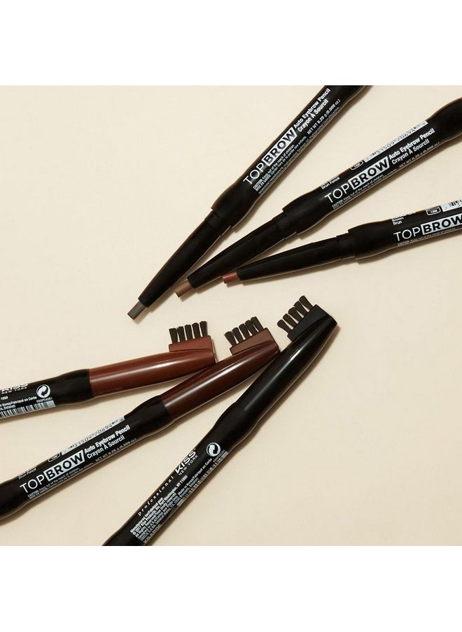 Kiss New York Professional Long-Lasting Eyebrow, Retractable Eyebrow Pencil, Rich Pigmentation, Coconut Oil Infused, Built-in Brush Brow, Sapes, Define, Fills Brow, Eye Makeup (DARK BROWN)