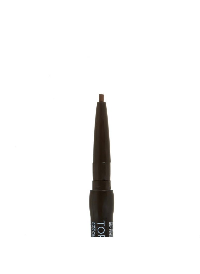 Kiss New York Professional Long-Lasting Eyebrow, Retractable Eyebrow Pencil, Rich Pigmentation, Coconut Oil Infused, Built-in Brush Brow, Sapes, Define, Fills Brow, Eye Makeup (DARK BROWN)