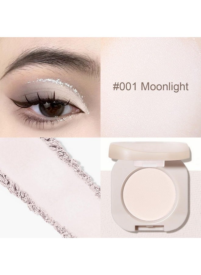 Jutqut Single Matte Eyeshadow, Off White Eye Shadow, Ultra-fine Lightweight Powder, Brightenning Primer Base Eyeshadow, High Pigment, Long Lasting, Multiuse Blendable Korean Eyes Makeup, Moonlight