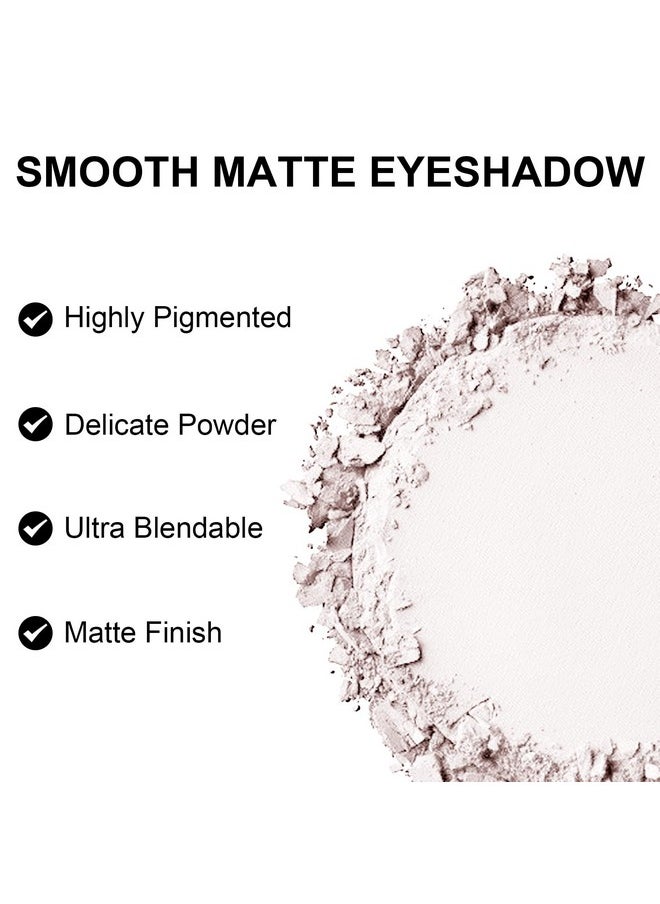 Jutqut Single Matte Eyeshadow, Off White Eye Shadow, Ultra-fine Lightweight Powder, Brightenning Primer Base Eyeshadow, High Pigment, Long Lasting, Multiuse Blendable Korean Eyes Makeup, Moonlight