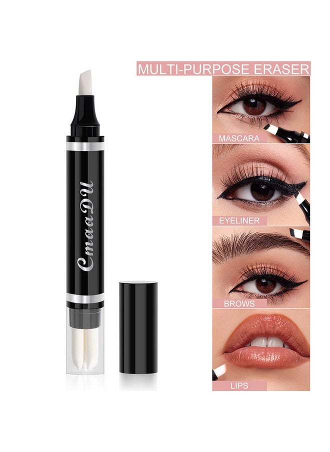 Eye Makeup Remover Pen, Eye Makeup Corrector Pen Makeup Remover Eraser Stick Wash Free Quick Makeup Correction Lipstick Eyeliner Smudged Correction Easy-to Use & Travel-Friendly Makeup Removing Gel Pen With 3-in-1 Replacement Heads
