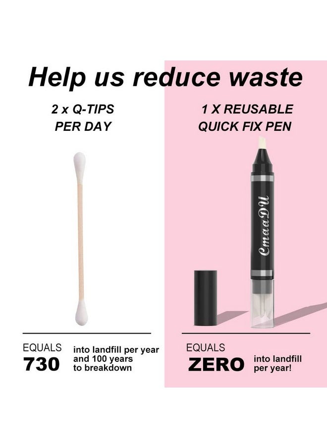 Eye Makeup Remover Pen, Eye Makeup Corrector Pen Makeup Remover Eraser Stick Wash Free Quick Makeup Correction Lipstick Eyeliner Smudged Correction Easy-to Use & Travel-Friendly Makeup Removing Gel Pen With 3-in-1 Replacement Heads