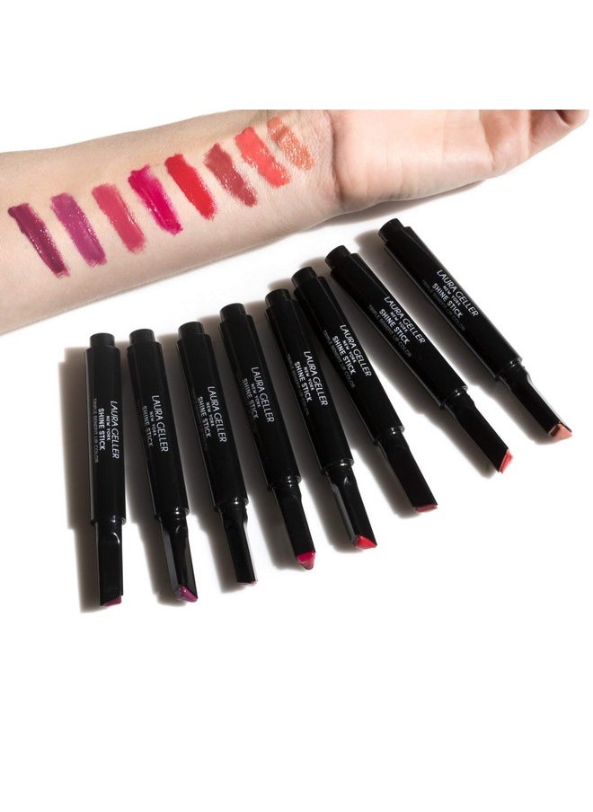 LAURA GELLER NEW YORK Shine Stick Triple-Benefit Lip Color with Lipstick, Lip Gloss and Lip Balm Effect - Long Lasting, Moisturizing, High Shine and Pigmented 3-in-1 Lip Color, Radian Red