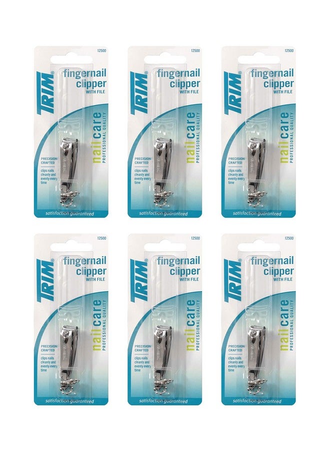 Trim Nailcare Fingernail Steel Clipper with File, Item Number 12500 (Pack of 6)