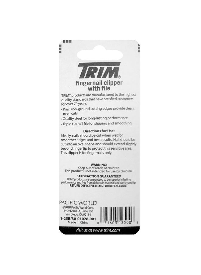Trim Nailcare Fingernail Steel Clipper with File, Item Number 12500 (Pack of 6)