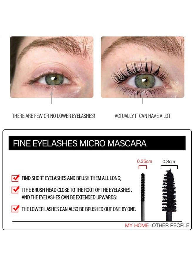 Black Waterproof Mascara for Fine Short Eyelash, Small Wand Brush Mascara, Long-Lasting, Smudge-proof, Voluminous Eyelashes, Gift(1 Pcs)