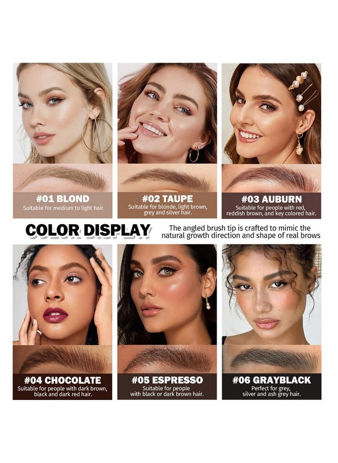 Brow-Fection Angled Brush & Dip Liquid Eyebrow Gel, Brow Lamination & Powder Pen, Eyebrow Hair Stroke Brush, Wild Eyebrow Pencil Waterproof Long Lasting Quick Drying (#02 Taupe)