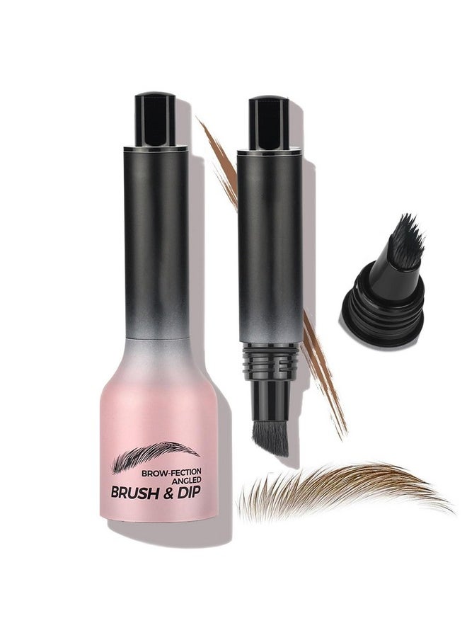 Brow-Fection Angled Brush & Dip Liquid Eyebrow Gel, Brow Lamination & Powder Pen, Eyebrow Hair Stroke Brush, Wild Eyebrow Pencil Waterproof Long Lasting Quick Drying (#02 Taupe)