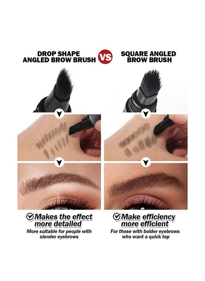 Brow-Fection Angled Brush & Dip Liquid Eyebrow Gel, Brow Lamination & Powder Pen, Eyebrow Hair Stroke Brush, Wild Eyebrow Pencil Waterproof Long Lasting Quick Drying (#02 Taupe)