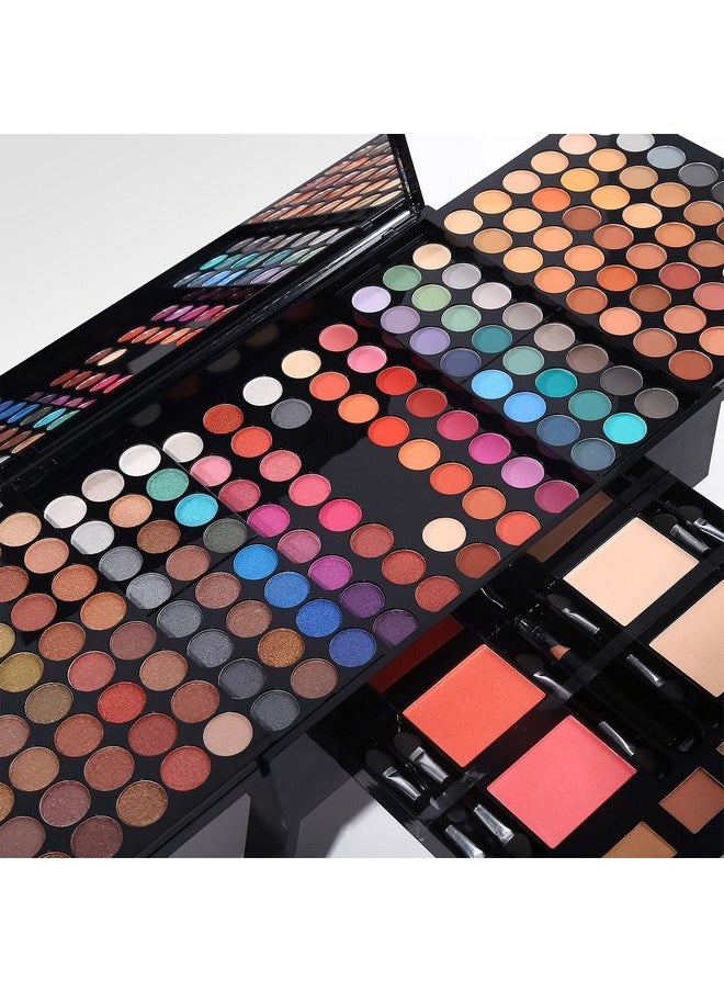 Professional Makeup Kit for Women with Mirror All In One Makeup Gift Set for Teens 180 Color Eyeshadow Palette 2 Blush 2 Powder 1 Eyeliner 4 Eyebrow Make Up Sets Matte Shimmer Mixing Pallet Eye Shadow