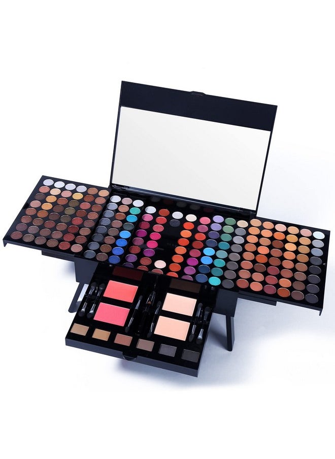 Professional Makeup Kit for Women with Mirror All In One Makeup Gift Set for Teens 180 Color Eyeshadow Palette 2 Blush 2 Powder 1 Eyeliner 4 Eyebrow Make Up Sets Matte Shimmer Mixing Pallet Eye Shadow