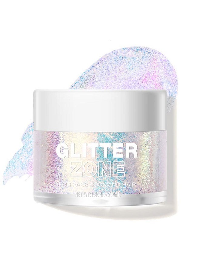 LANGMANNI Holographic Body Glitter Gel for Body, Face, Hair and Lip.Color Changing Glitter Gel Under Light. Vegan & Cruelty Free-1.35 oz (2# Sparkling Pink)