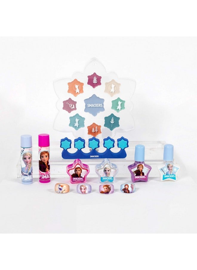 Lip Smacker Disney Frozen II Color Makeup Set For Girls, Shimmer Cream, Lip Gloss, Lip Balm, Nail Polish